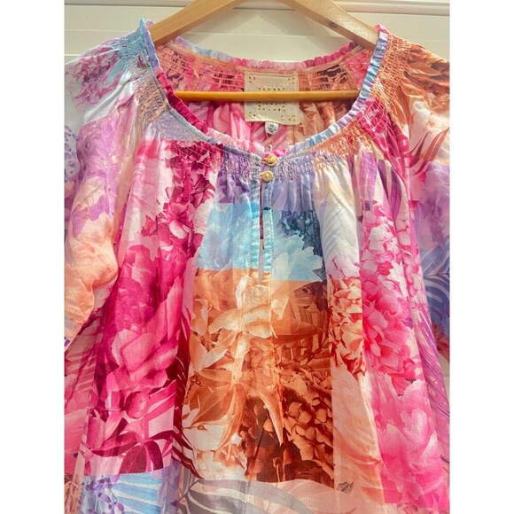 Johnny Was ESME Floral Patchwork Peasant Floral Blouse Womens Top SIZE XS Boho - Picture 6 of 13